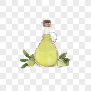 橄榄油树叶玻璃瓶图片