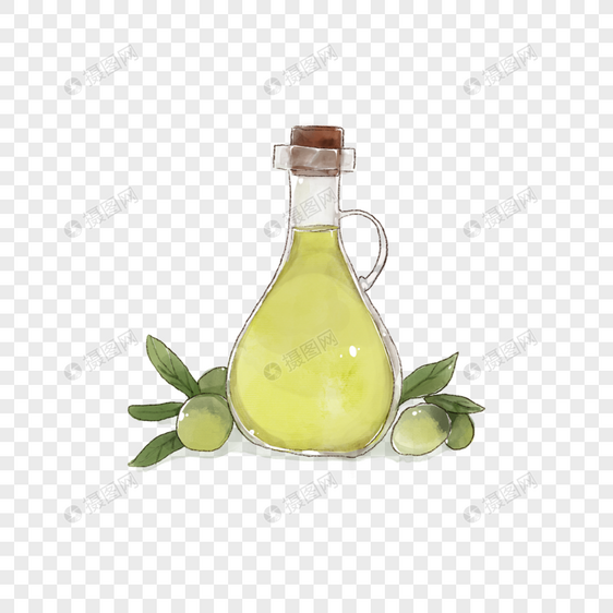 橄榄油树叶玻璃瓶图片