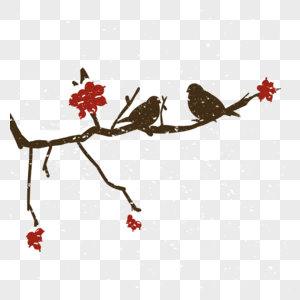 树枝秋季涂鸦剪影图片