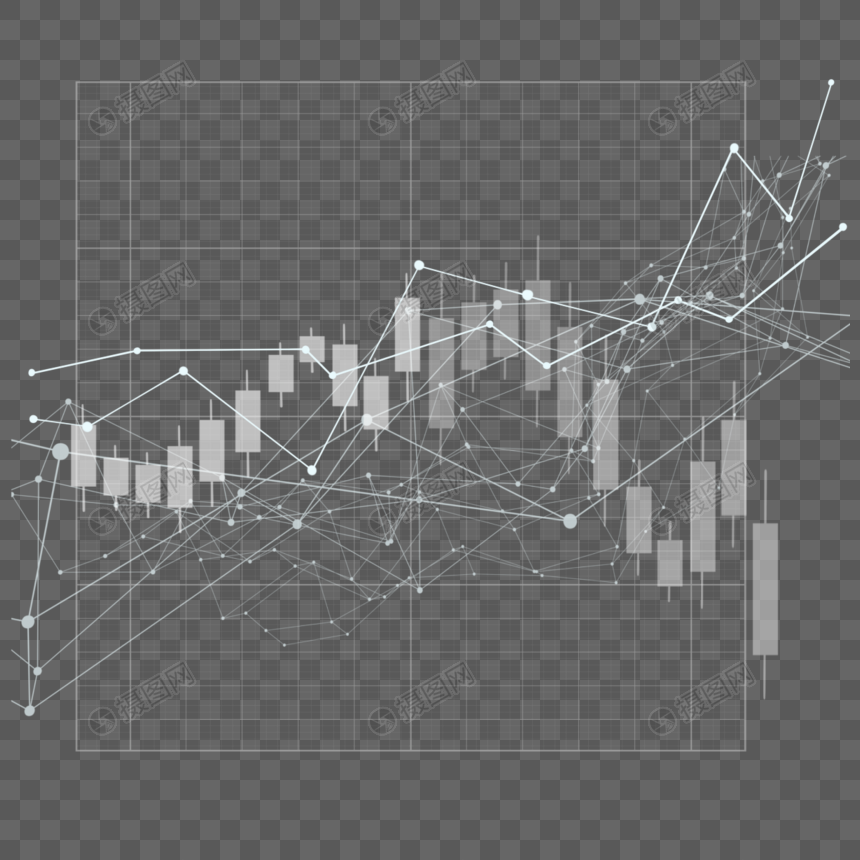 股票k线图上升趋势交易证券市场浅灰色蜡烛图图片