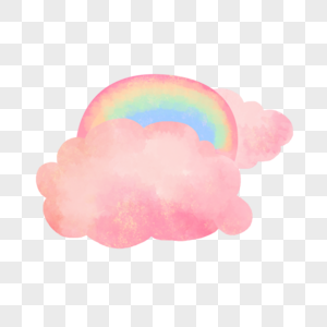 彩虹云朵可爱图片绘画图片
