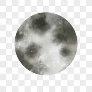 月亮大的圆的水彩风格图片