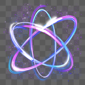 原子光效蓝色紫色线条点点图片