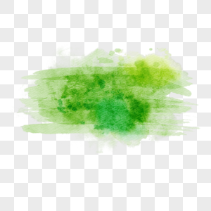 笔刷晕染绿色水彩风格图片