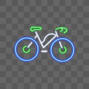 自行车霓虹灯光标签图片