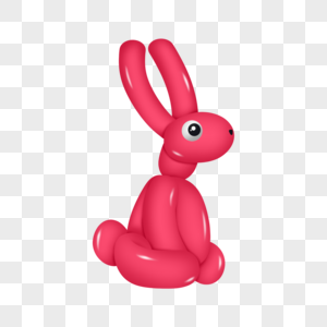 兔子气球卡通风格图片