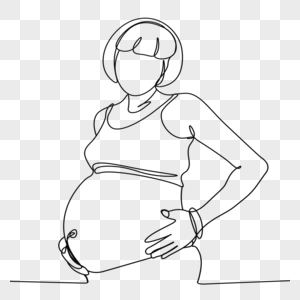 抽象线条画怀孕女人图片