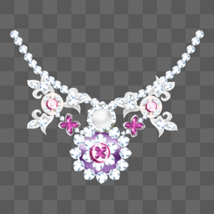 紫色写实的婚礼珠宝宝石项链图片