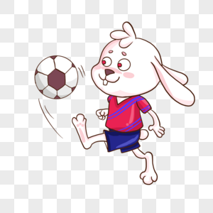 足球运动卡通动物兔子形象图片