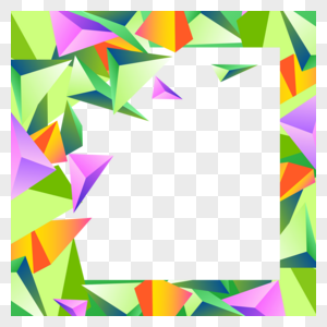 彩色拼接三角twibbon几何渐变抽象边框图片