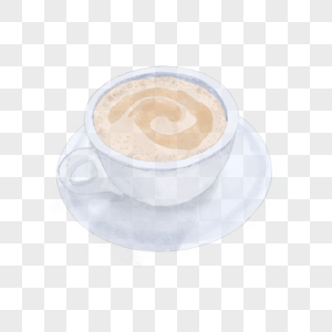 水彩白色咖啡陶瓷杯图片