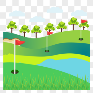 清新的绿色高尔夫球场图片