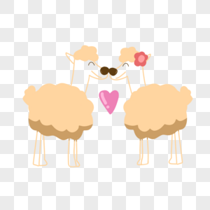 山羊绵羊情侣动物图片