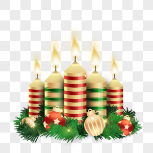 圣诞节日条纹蜡烛图片