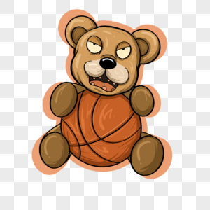 生气的嘻篮球棕熊图片