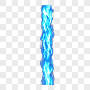 蓝色长条型火焰燃烧图片