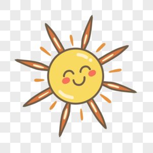 天空微笑的卡通可爱太阳图片
