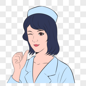 波普风格女护士蓝色图片