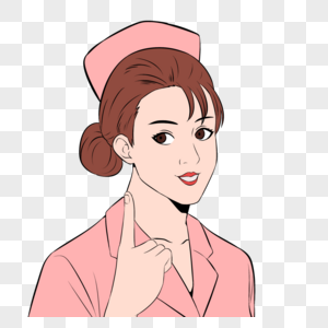 波普风格女护士粉色图片