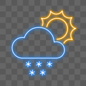 小雪霓虹光效天气图片