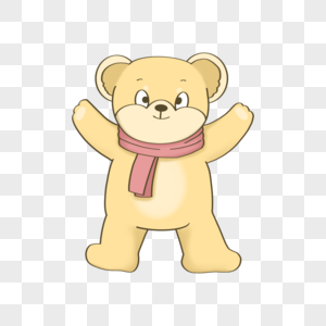 可爱卡通戴围巾泰迪熊高清图片