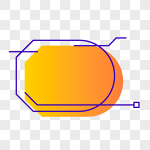 橙色渐变圆角方形抽象几何线条文本框图片