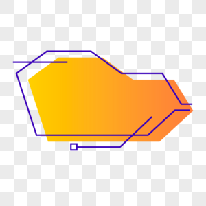 橙色渐变不规则形状抽象几何线条文本框图片