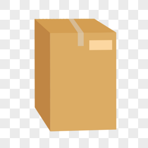 棕色长方形快递箱纸箱纸盒高清图片