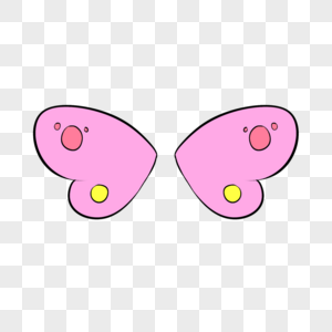 粉色水彩卡通漂亮蝴蝶翅膀图片