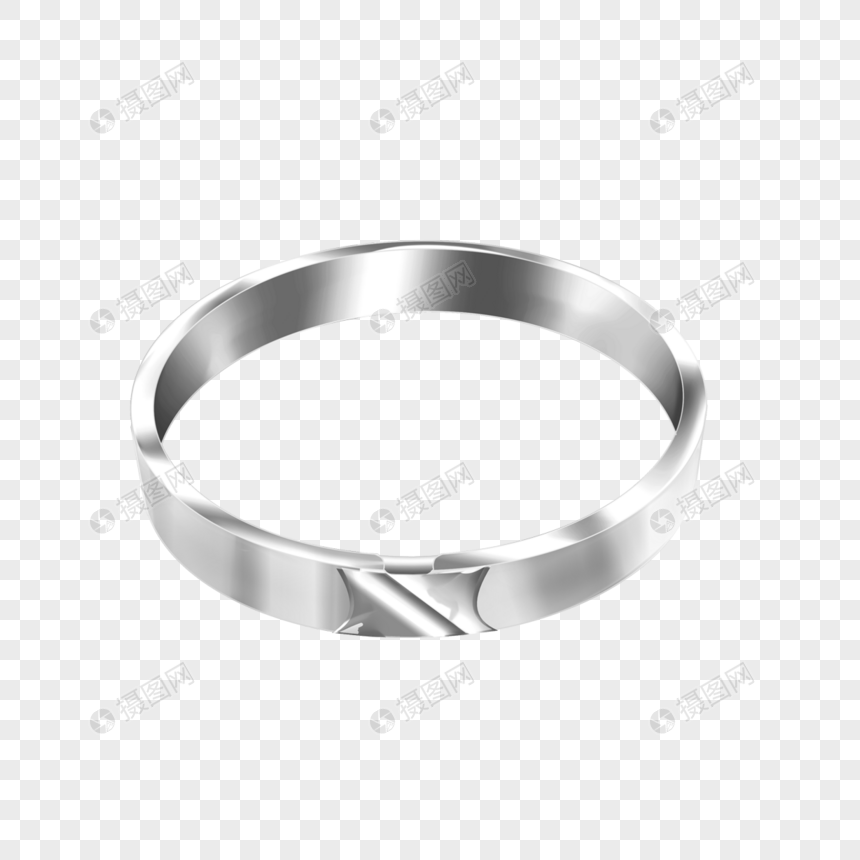闪光白金材质婚礼戒指图片