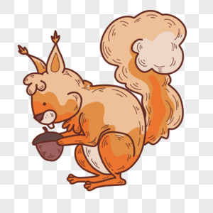森林秋季卡通动物松鼠图片