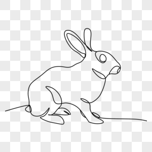 艺术线条画兔子图片