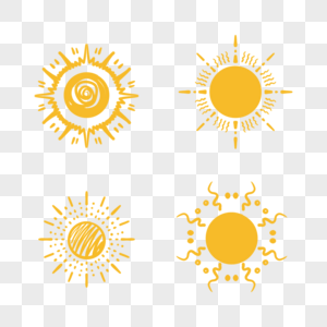 太阳符号橙黄色简笔画图片