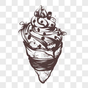 复古冰淇淋单色图片