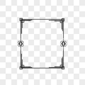 复古花纹黑白边框图片