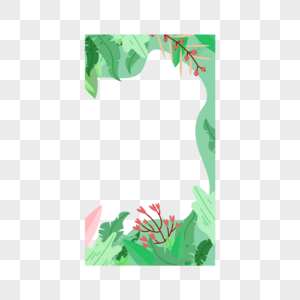 植物花卉叶子绿色抽象夏季边框图片