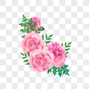 粉色花朵剪纸卡通剪贴画图片