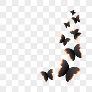 简单蝴蝶剪纸风格边框图片