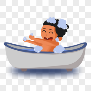 卡通可爱洗澡宝宝图片