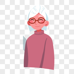 白色航发戴眼镜祖母画像高清图片