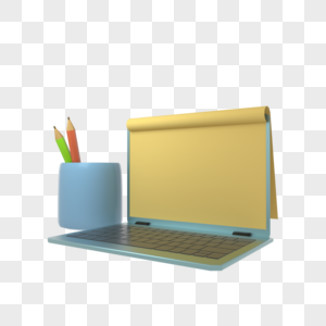 商务风格办公蓝色笔记本电脑图片