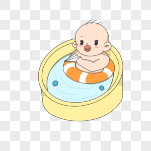 婴儿洗澡卡通形象图片