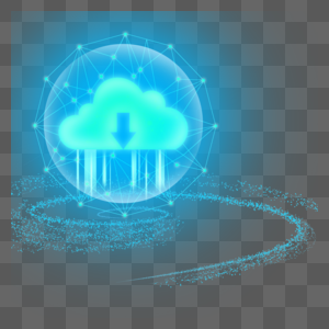 抽象光效科技蓝色圆环云朵箭头图片