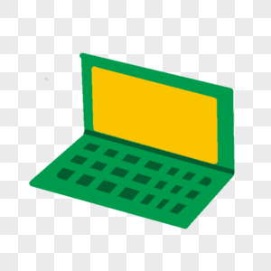 黄色绿色卡通电脑剪贴画图片