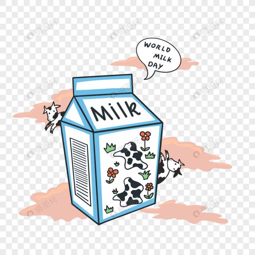 世界牛奶日食物液体可爱漫画卡通图片