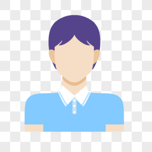 淡蓝短袖紫色头发卡通人物头像图片