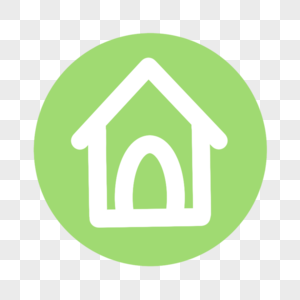 淡绿色房子图标圆形卡通图标图片