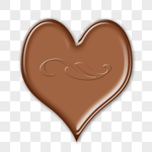 3d爱心褐色巧克力图片