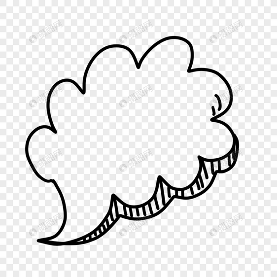 对话气泡简约黑白云朵形状会话框图片