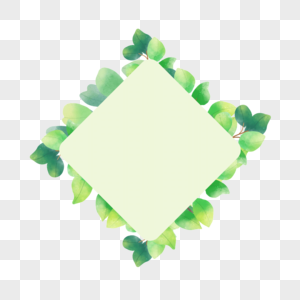 绿色渐变水彩尤加利叶植物婚礼边框图片